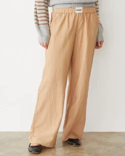 MONROW Stripe Poplin Boxer Pants CAPPUCCINOSTRIPE Best Sale